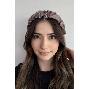 Bej Renk Taş Detaylı Büzgülü Taç