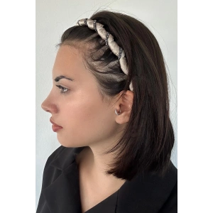 Bej Renk Taş Detaylı Taraklı Taç