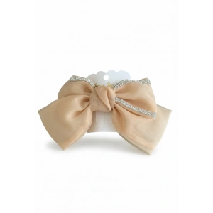 Bej Renk Taşlı Kurdele Otomat Toka