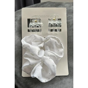 Beyaz Renk 2li Mandal Toka Ve Simit Toka Set