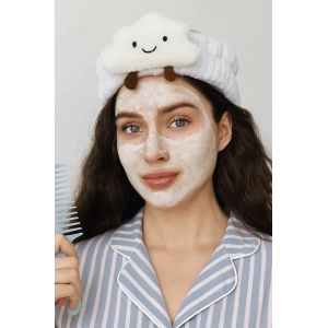 Beyaz Renk Bulut Figürlü Peluş Saç Bandı