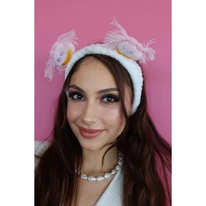 Beyaz Renk Canavar Figürlü Peluş Saç Bandı