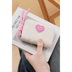 Beyaz Renk Candy Girls Yazılı Cüzdan/Kartlık