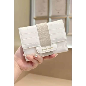 Beyaz Renk Deri Kadın Cüzdan/Kartlık