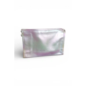 Beyaz Renk Hologramlı Makyaj Çantası