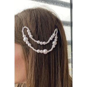 Beyaz Renk İnci Detaylı Saç Aksesuarı