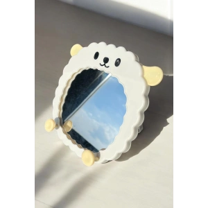 Beyaz Renk Koyun Figürlü Masa Aynası