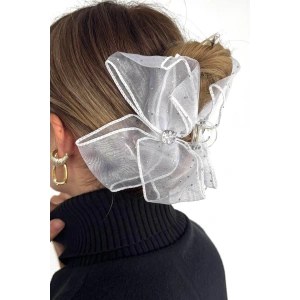 Beyaz Renk Kurdele Figürlü Mandal Toka