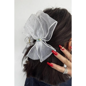 Beyaz Renk Kurdele Figürlü Mandal Toka