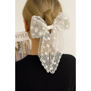 Beyaz Renk Kurdele Figürlü Otomat Toka