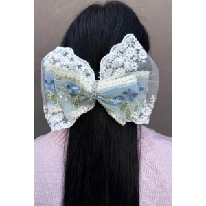 Beyaz Renk Kurdele Figürlü Otomat Toka