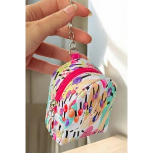 Beyaz Renk Oje Figürlü Anahtarlık Cüzdan