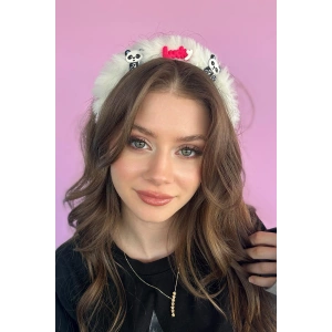 Beyaz Renk Panda Figürlü Peluş Taç