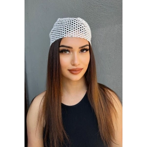 Beyaz Renk Simli Fular