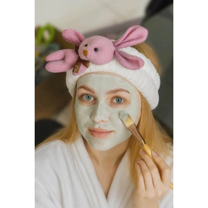 Beyaz Renk Tavşan Figürlü Peluş Saç Bandı