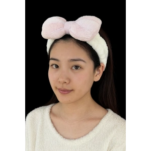 Beyaz Ve Lila Renk Kurdele Figürlü Peluş Saç Bandı