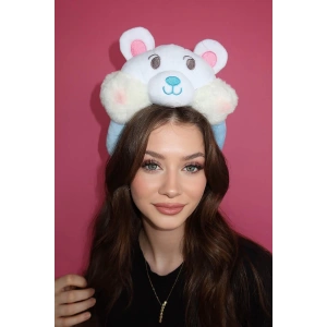 Beyaz Ve Mavi Renk Ayı Figürlü Peluş Taç