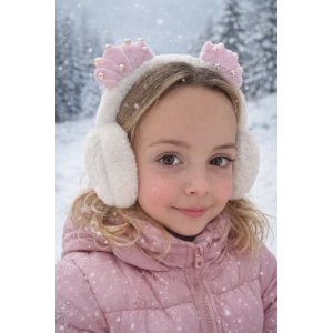 Beyaz Ve Pembe Renk Deniz Kabuğu Figürlü Peluş Kulaklık