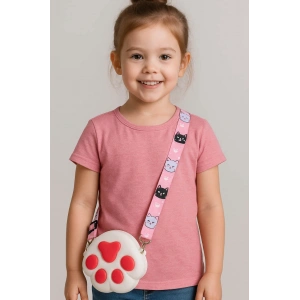 Beyaz Ve Pembe Renk Pati Figürlü Çocuk Çanta