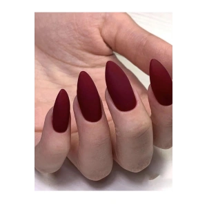 Bordo Renk 12li Takma Takma Tırnak (Yapıştırıcılı)