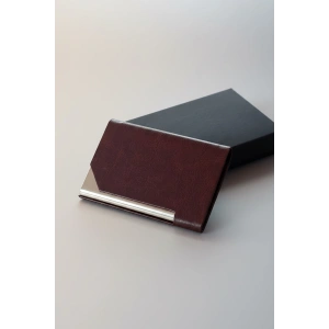 Bordo Renk Metal Cüzdan/Kartlık