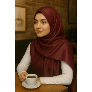 Bordo Renk Tafta Şal