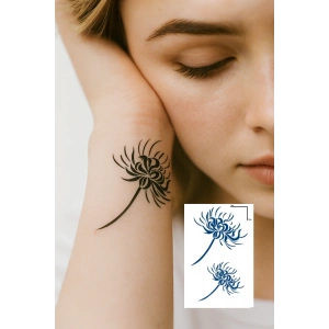 Çiçek Figürlü 12 Saat Sonra Kararan Geçici Dövme Tattoo