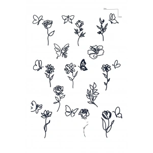 Çiçek Figürlü 12 Saat Sonra Kararan Geçici Dövme Tattoo