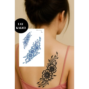 Çiçek Figürlü 12 Saat Sonra Kararan Geçici Orta Dövme Tattoo