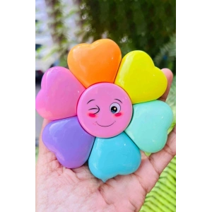 Çiçek Figürlü 6lı Fosforlu Kalem Set