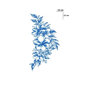Çiçek Figürlü Sonradan Kararan Yarı Kalıcı Geçici Dövme Tattoo