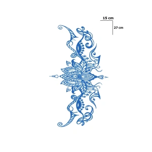 Çiçek Figürlü Sonradan Kararan Yarı Kalıcı Geçici Dövme Tattoo