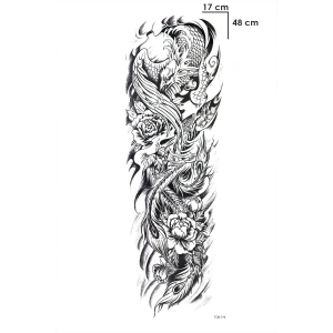Çiçek Ve Kartal Dövme Geçici Tattoo
