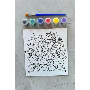 Çiçek Ve Kelebek Desenli Boyama Seti