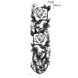 Çiçek Ve Saat Geçici Dövme Tattoo