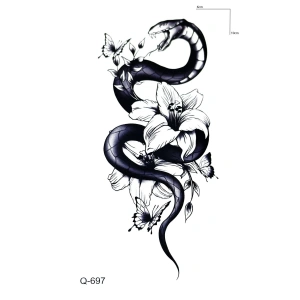 Çiçek Ve Yılan Mini Geçici Dövme Tattoo