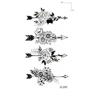 Çiçekli Ok Mini Geçici Dövme Tattoo