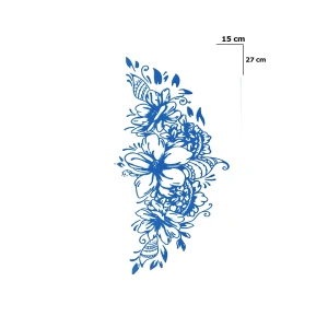 Çiçekli Sonradan Kararan Yarı Kalıcı Geçici Dövme Tattoo