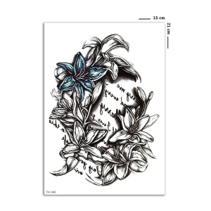 Çiçekli Yazı Geçici Dövme Tattoo