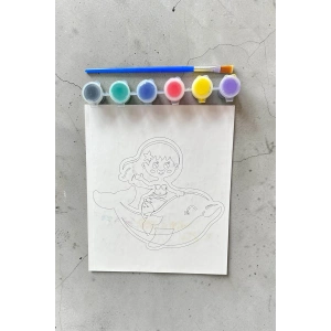 Deniz Kızı Ve Yunus Desenli Boyama Seti