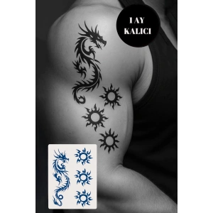 Ejderha Figürlü 12 Saat Sonra Kararan Geçici Mini Dövme Tattoo