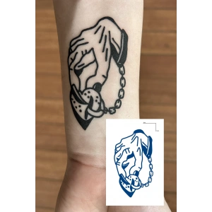 El Ve Kilit Figürlü 12 Saat Sonra Kararan Geçici Dövme Tattoo