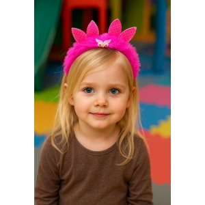 Fuşya Renk Baykuş Figürlü Peluş Taç