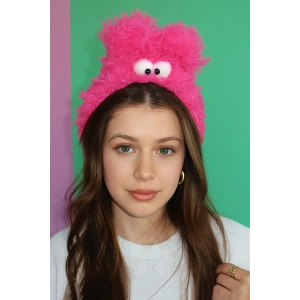 Fuşya Renk Canavar Figürlü Peluş Taç