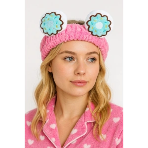 Fuşya Renk Donut Figürlü Peluş Bandı