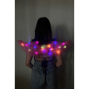 Fuşya Renk Işıklı Melek Kanadı