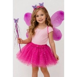 Fuşya Renk Kanat /Asa /Taç /Etek Set