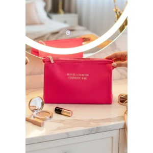 Fuşya Renk Makyaj Çantası