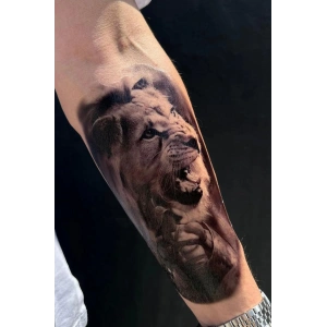 Geçici Aslan Figürlü Dövme Tattoo
