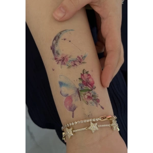 Geçici Ay Ve Kelebek Figürlü Mini Dövme Tattoo